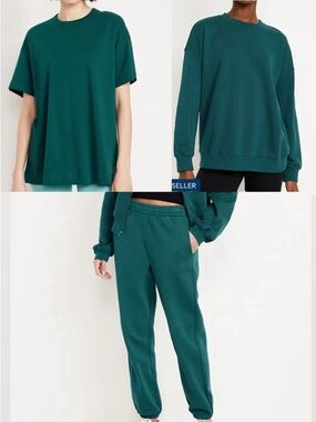 NWT Old Navy 3 piece Matching Sweat Set Crewneck T and Jogger Sweatpants